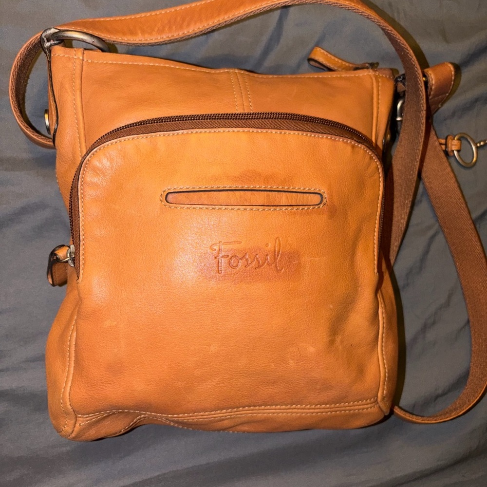 Tan Leather Crossbody Bag - Picture 2 of 4